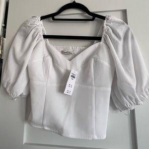 Abercrombie crop top, white, XS
